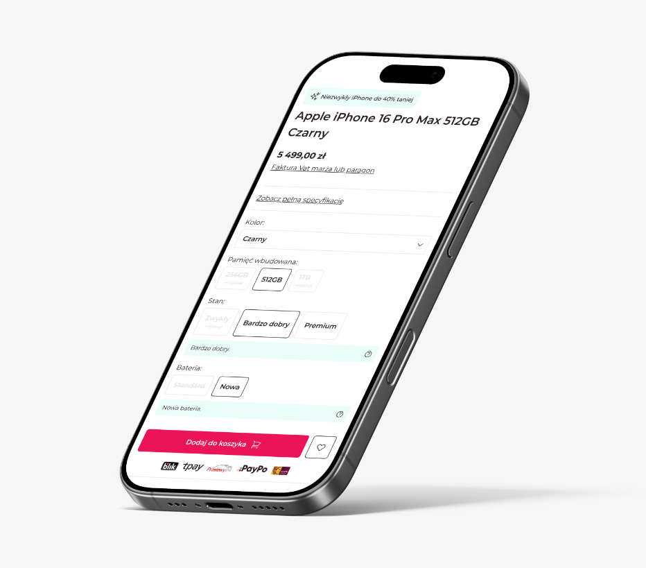 Widok produktu w nowym sklepie internetowym Luxtrade